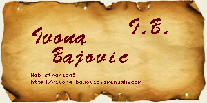 Ivona Bajović vizit kartica